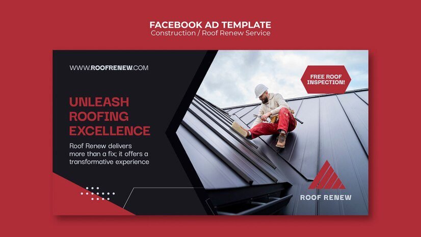 Example of a roofing business ad on Facebook.