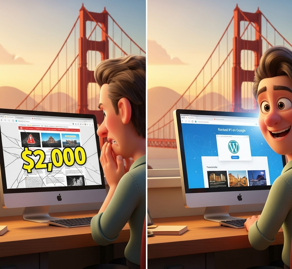 Real-world example of website redesign in California improving SEO and leads.