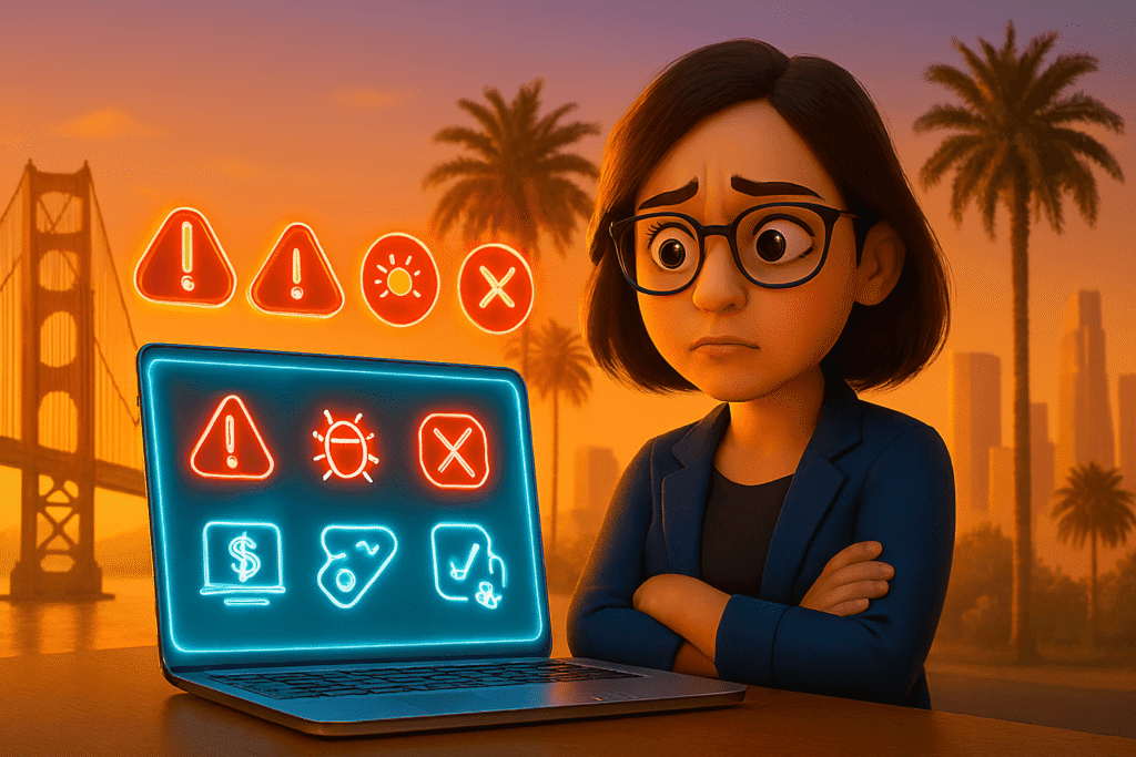 5 red flags when hiring a web design company in California.